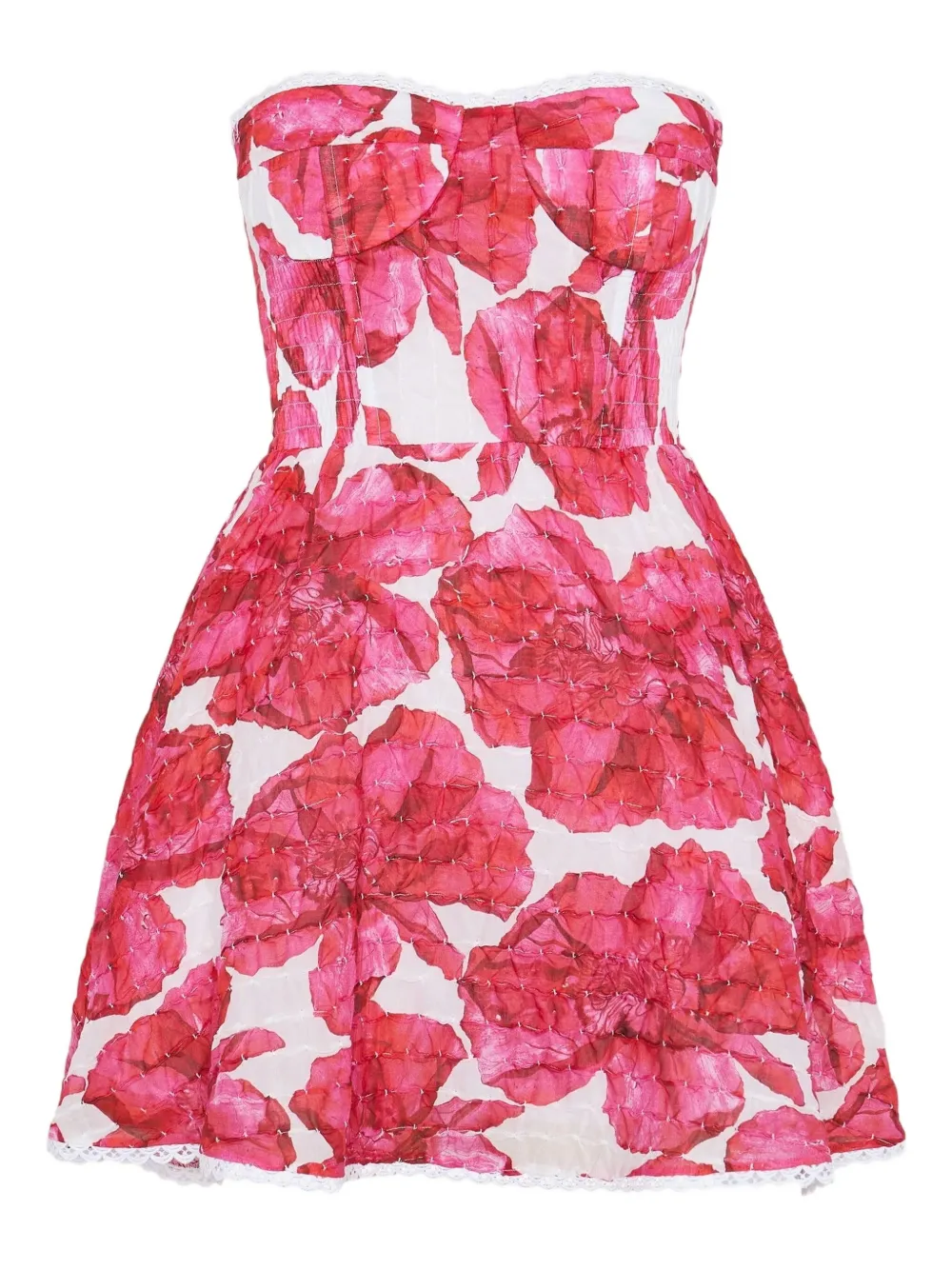 Charo Ruiz Cami Floral Lace-trim Mini Dress In Pink