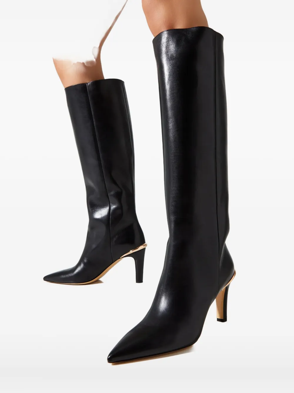 Gabriela Hearst 89mm Aura Leather Boots In Black