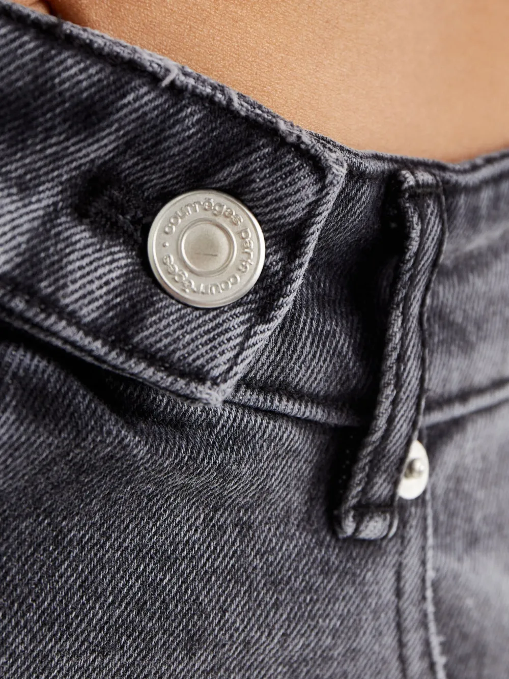 Courrèges Embroidered-logo Jeans In Gray