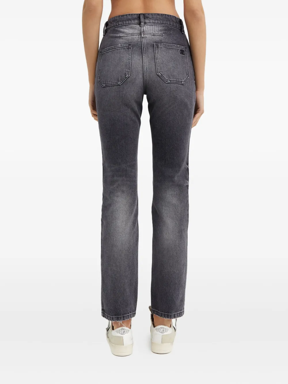 Courrèges Embroidered-logo Jeans In Gray