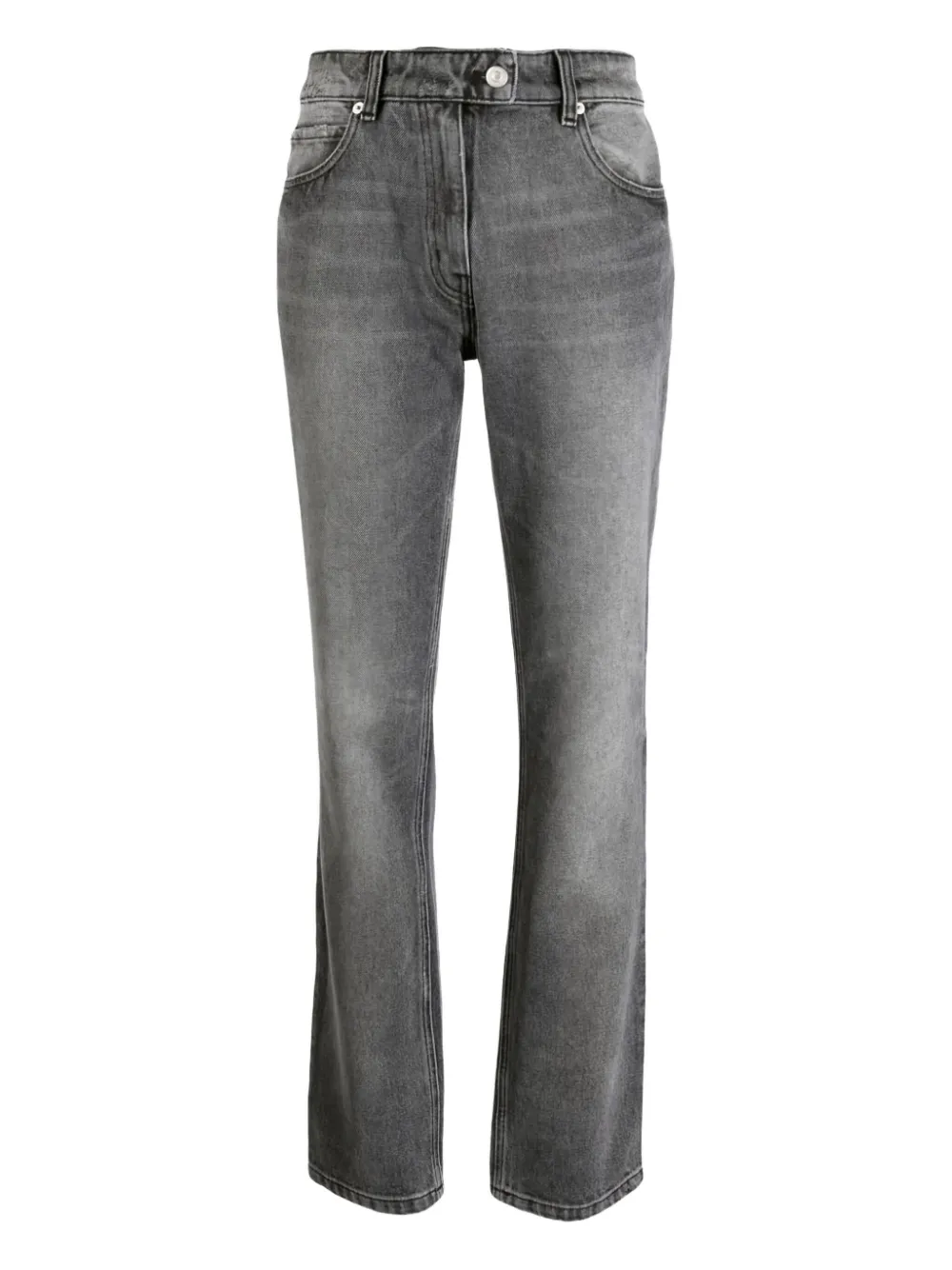 Courrèges Embroidered-logo Jeans In Gray