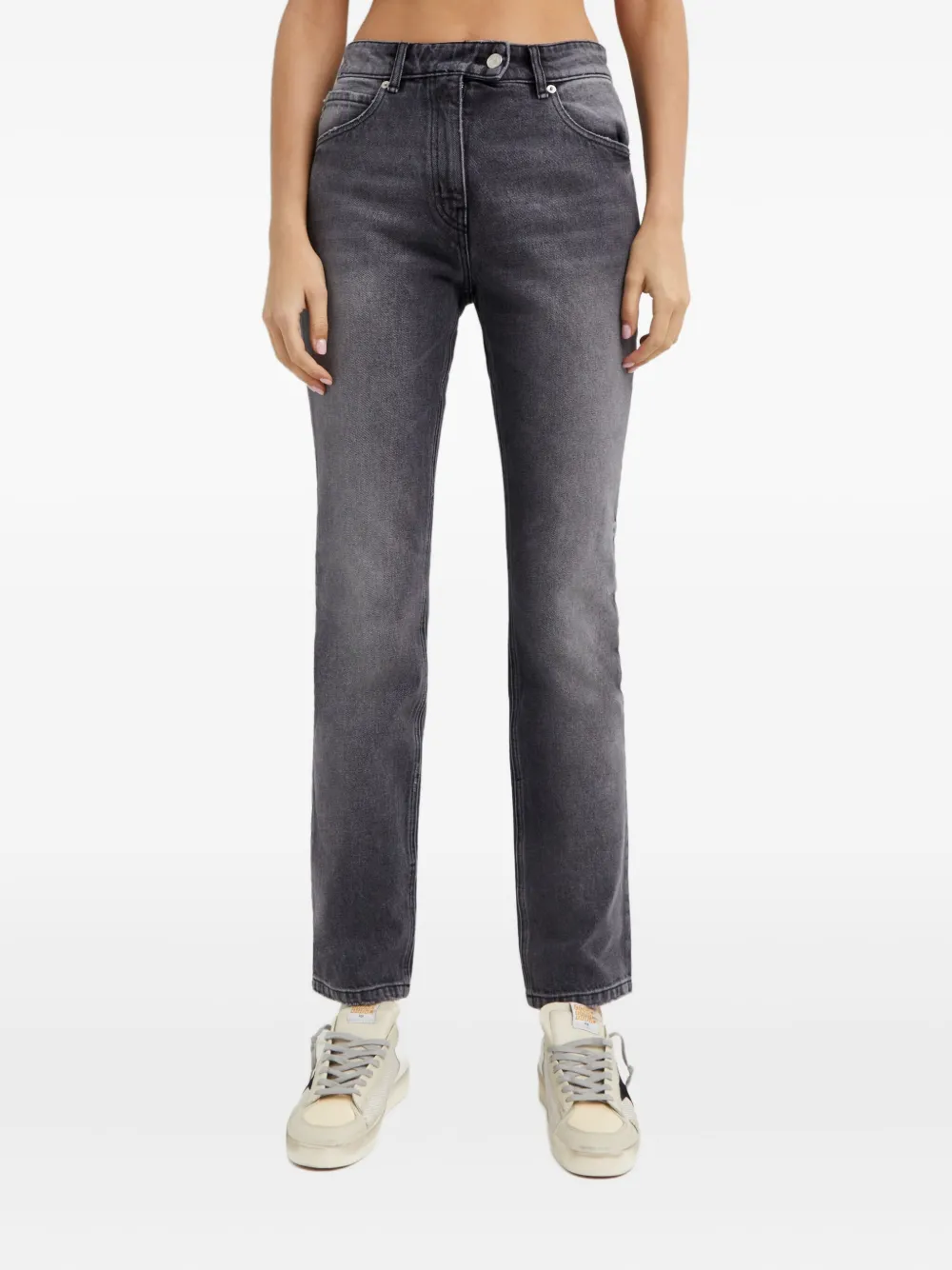 Courrèges Jeans met geborduurd logo - Grijs