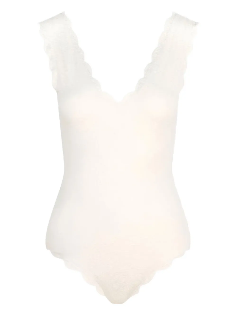 Marysia Charleston scalloped v-neck swimsuit - Bianco