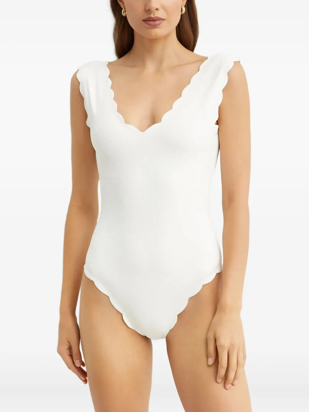 Marysia Charleston badpak met gewelfde V-hals Wit