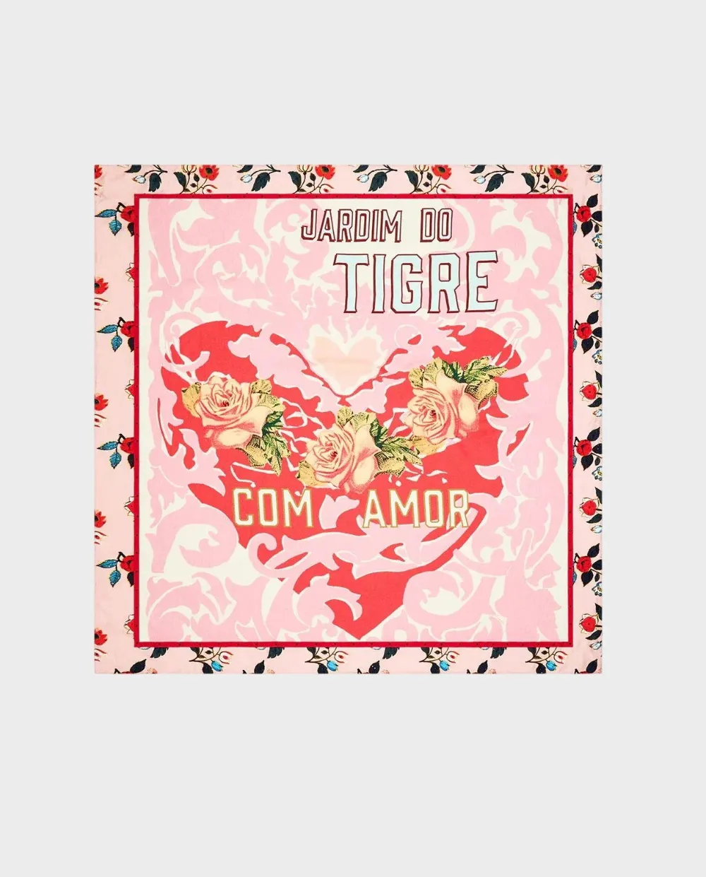 Camilla patterned square silk scarf | Pink | Image 1