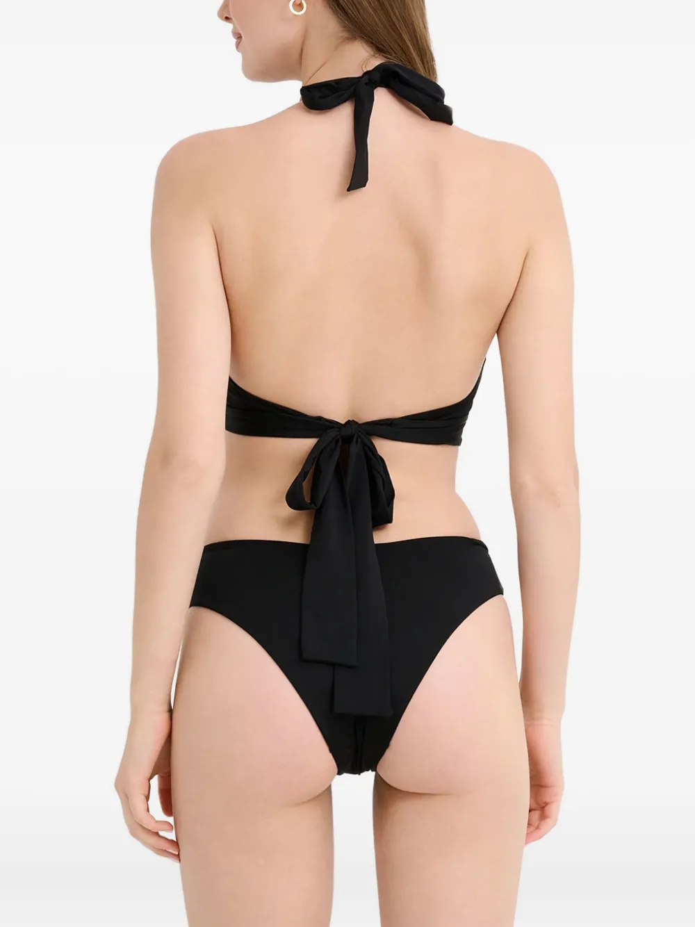 Max Mara Tie V-neck Cassie Swimsuit In Black