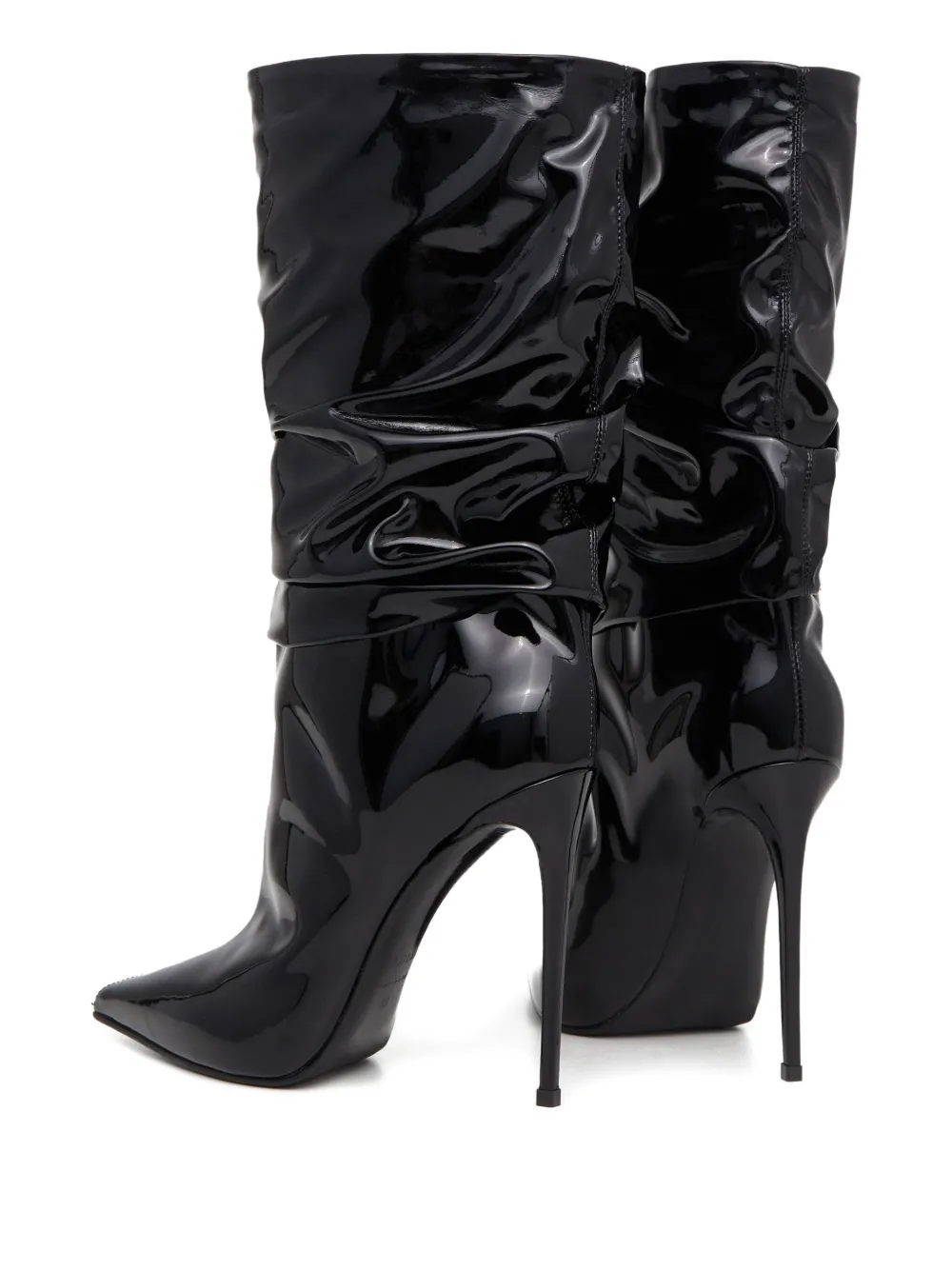 Le Silla 120mm ruched high-shine boots Zwart