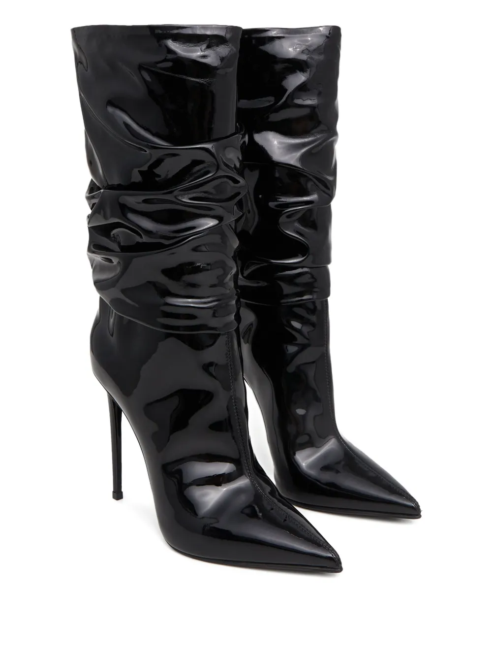 Le Silla 120mm ruched high-shine boots Zwart