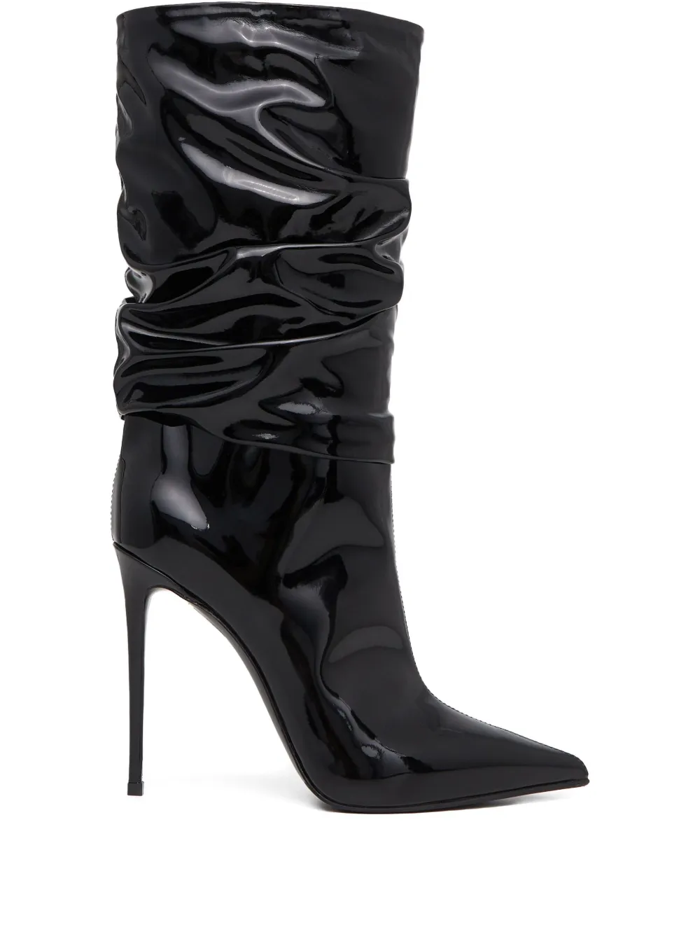 Le Silla 120mm ruched high-shine boots Zwart