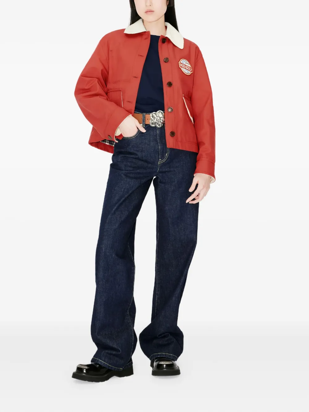 Kenzo Ayame jeans met logopatch - Blauw