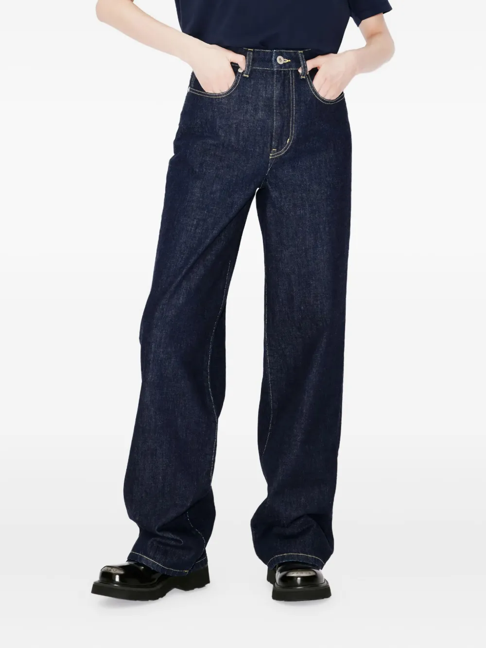  Kenzo Ayame Logo-patch Jeans - Blue 