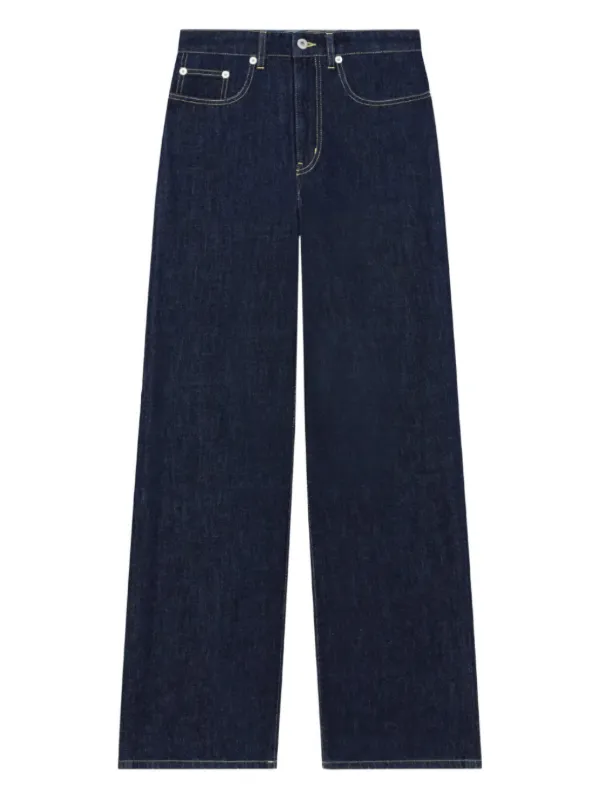 美品 KENZO AYAME ワイドデニム 日本製 ストレッチ バギーシルエット Kenzo Ayame ロゴパッチ ジーンズ | ブルー | FARFETCH JP
