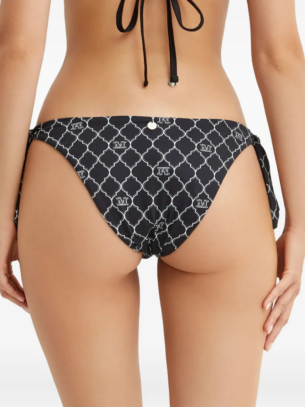 Max Mara Sahara Monogram-print Bikini Bottom In Black