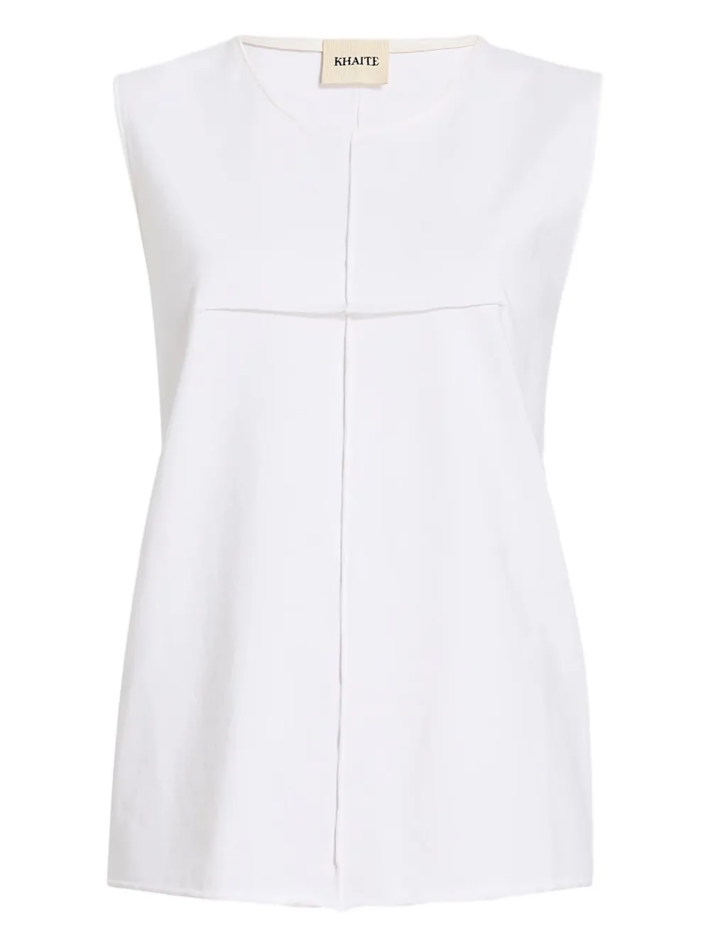 KHAITE Allo crew-neck sleeveless vest - Bianco