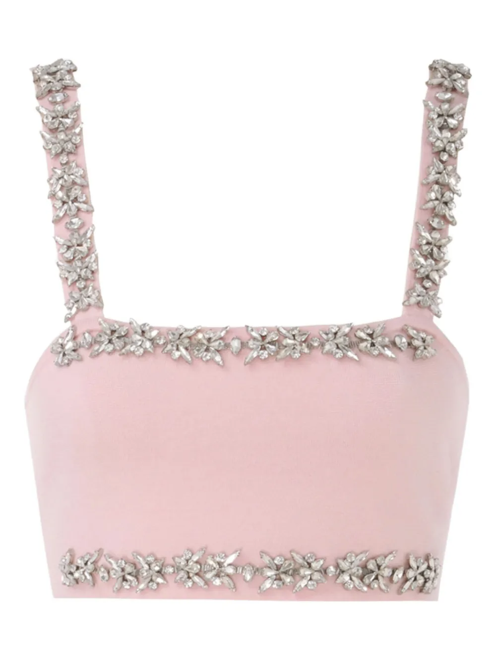 Zimmermann Square-neck Crystal-embellished Top In Pink