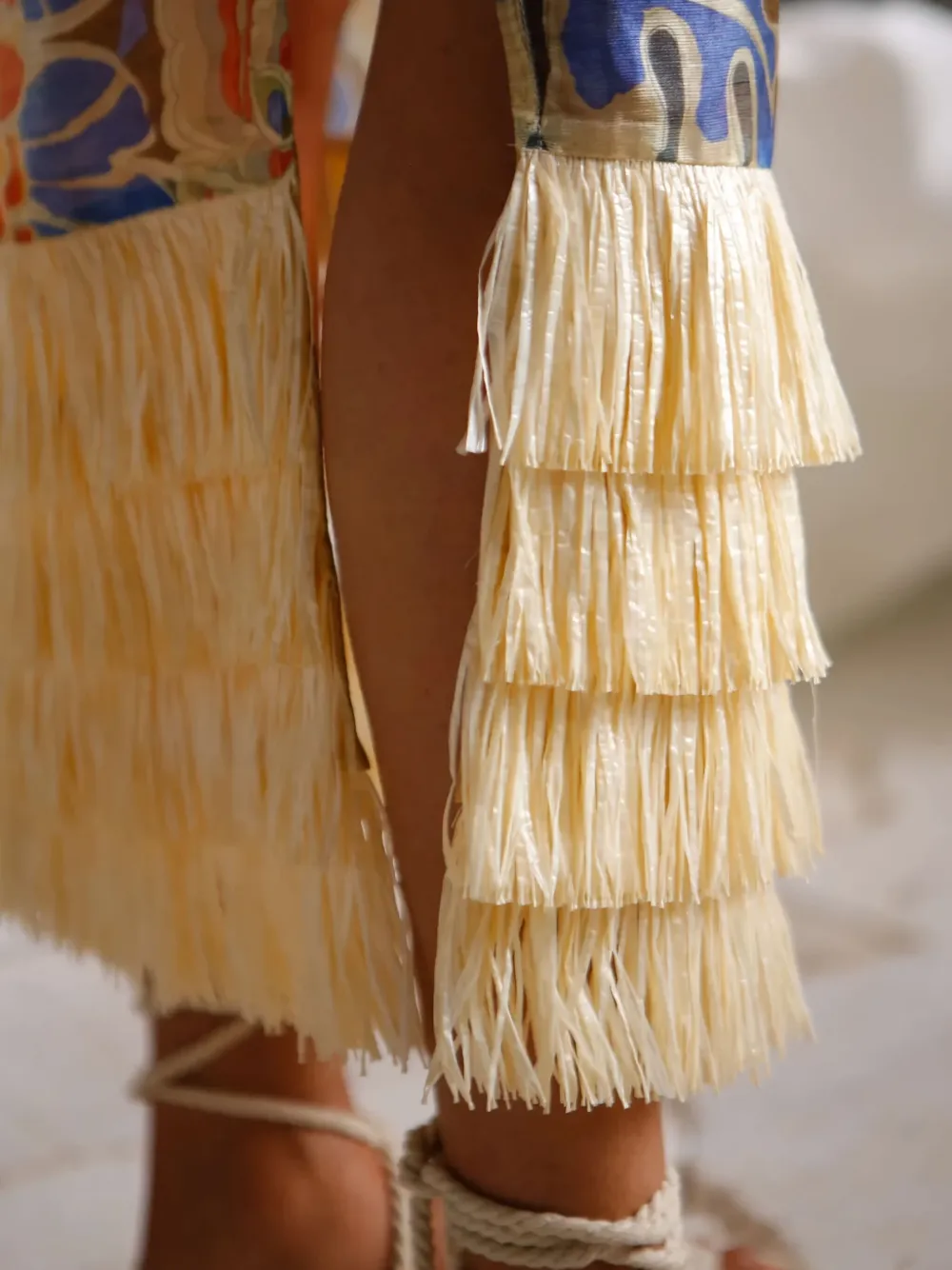 IXIAH Casablanca midi-rok met bloemenprint Blauw