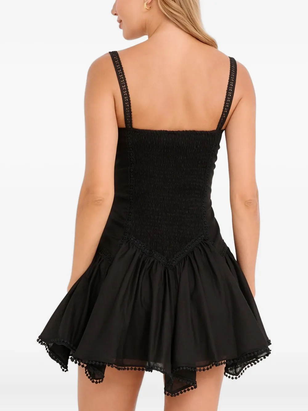 Charo Ruiz Lira Heart-neckline Ruffled Mini Dress In Black