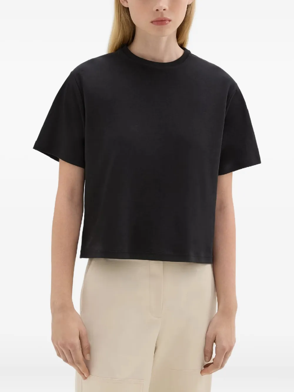 Theory Round-neck Short-sleeve T-shirt in Black, view 3