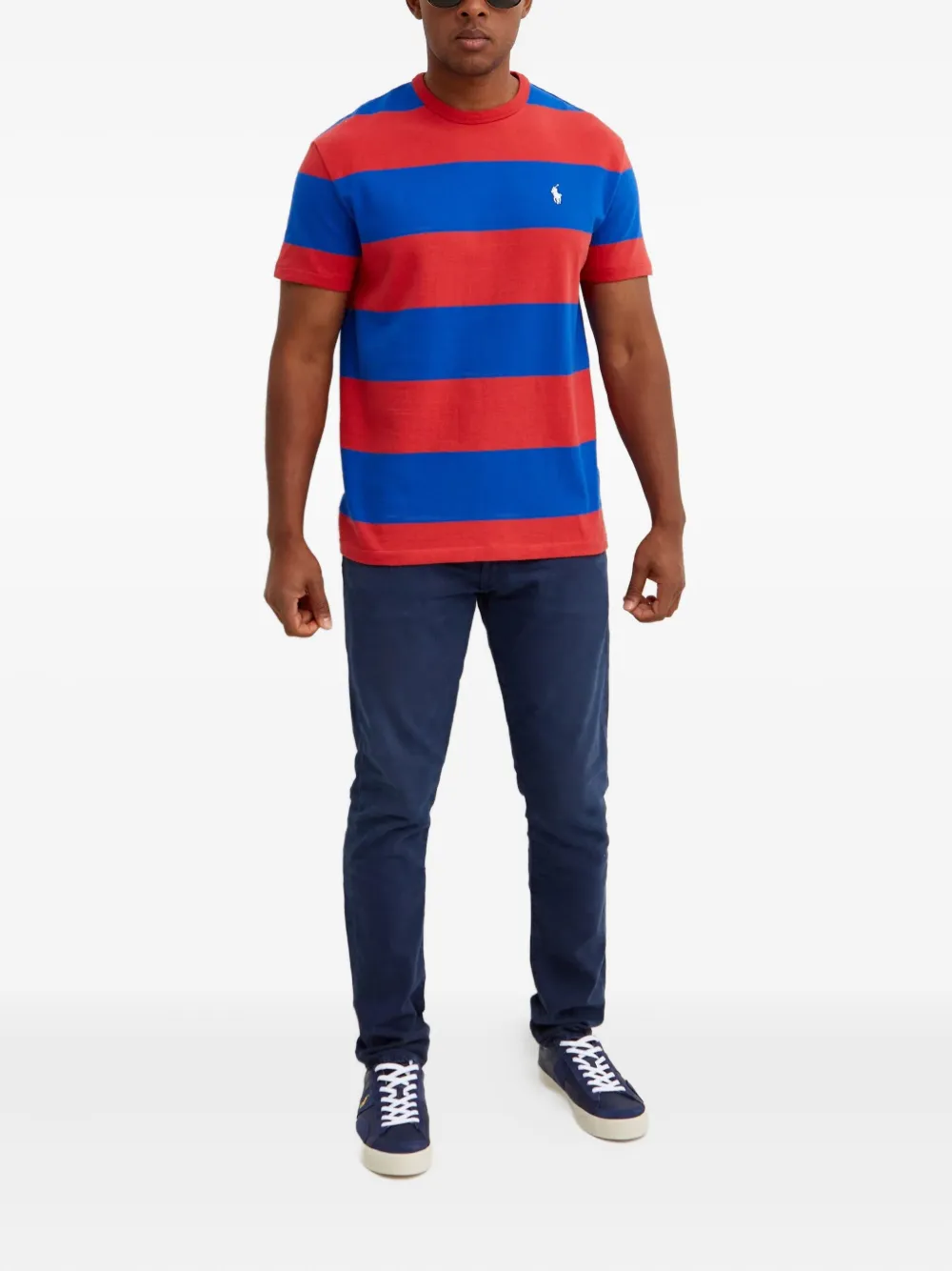 Polo Ralph Lauren Gestreept T-shirt met logo Rood
