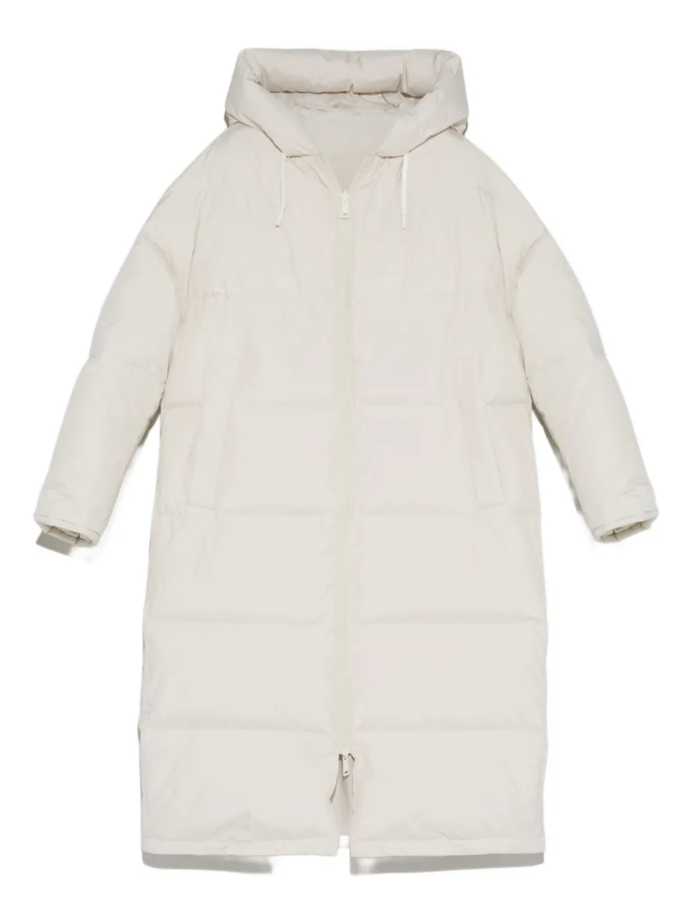 Yves Salomon Hooded Padded Coat In Neutral