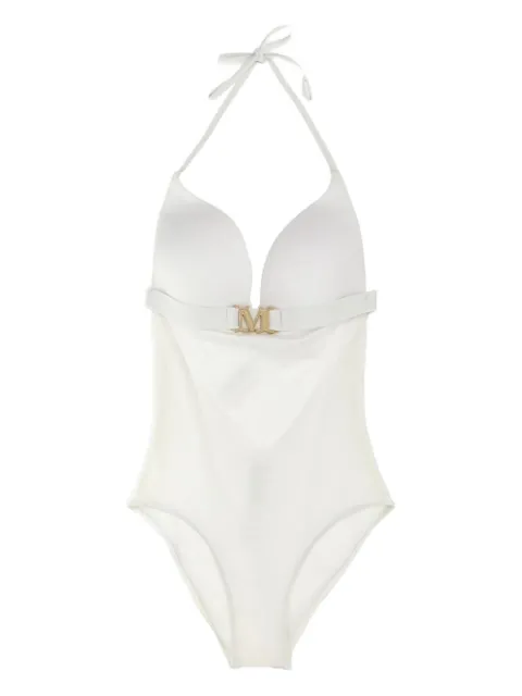Max Mara Celine monogram-belt swimsuit