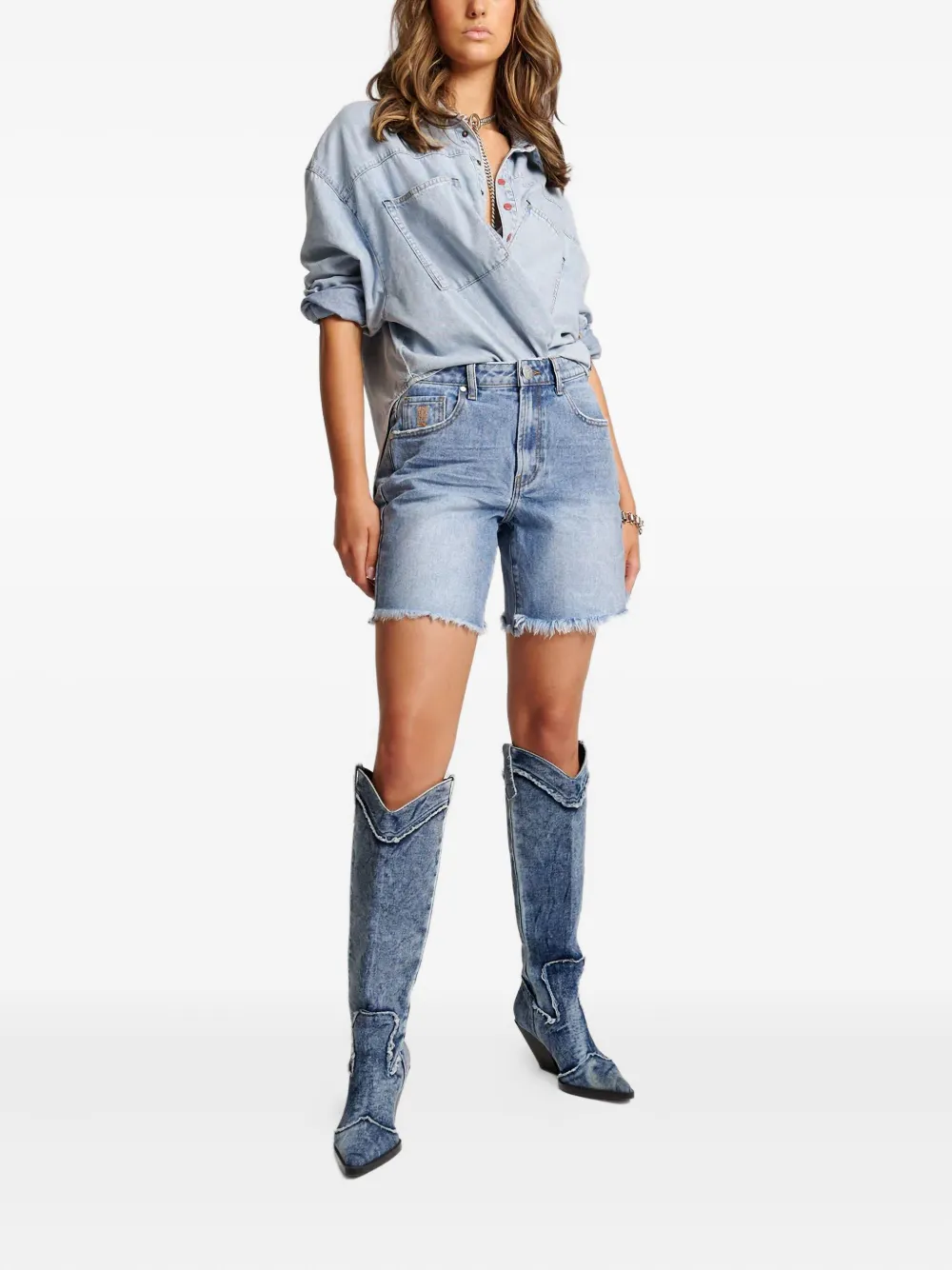 One Teaspoon frayed distressed denim shorts | Short Shorts | Image 2