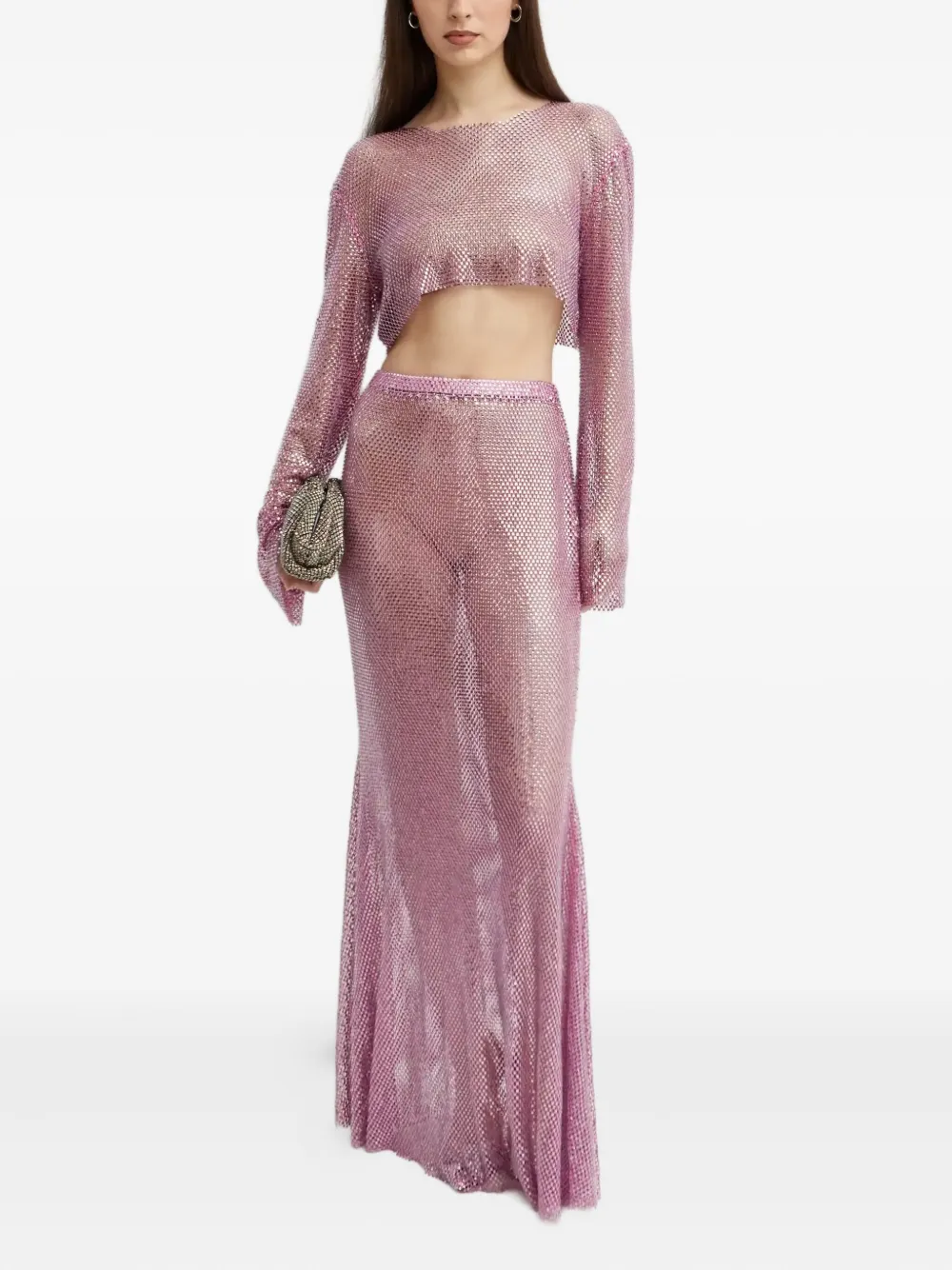 Santa Brands Maxi-rok verfraaid met stras Roze