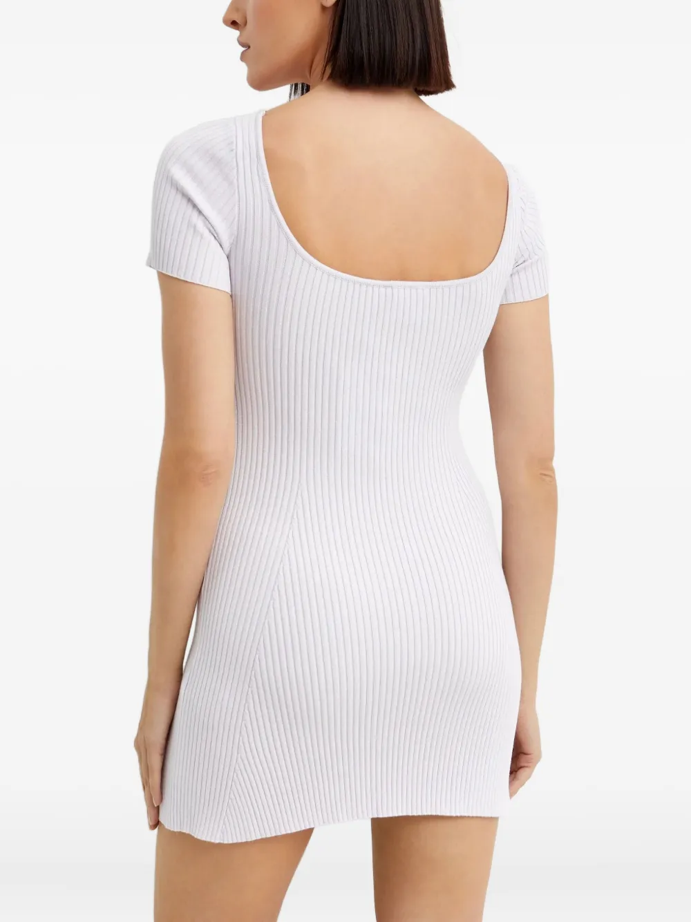 Courrèges Hyperbole geribbelde mini-jurk met borduurwerk Roze