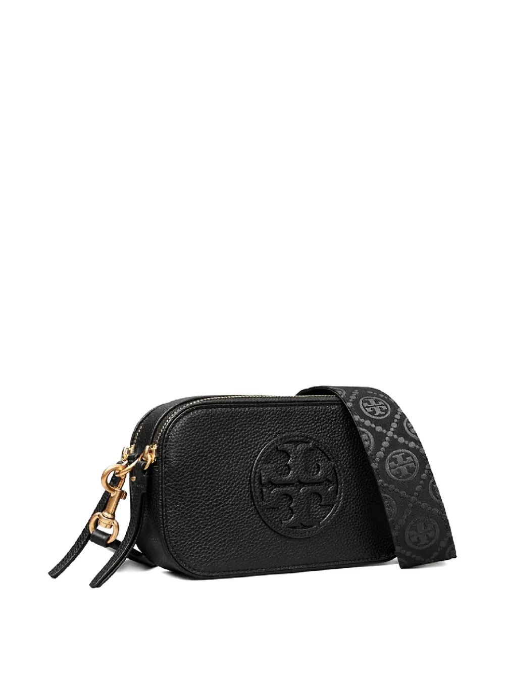 Tory Burch Logo Adjustable Strap Crossbody Bag In Black