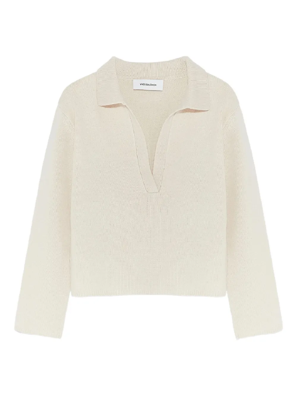 Yves Salomon Trui met V-hals Beige