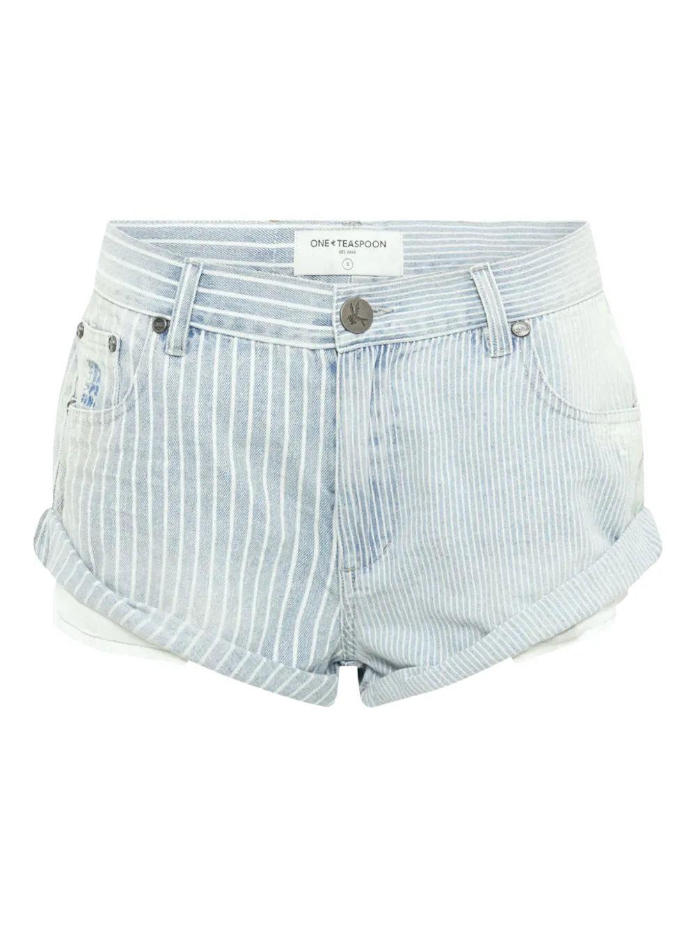 One Teaspoon Bandits striped denim shorts - ブルー One Teaspoon Bandits striped denim shorts - ブルー