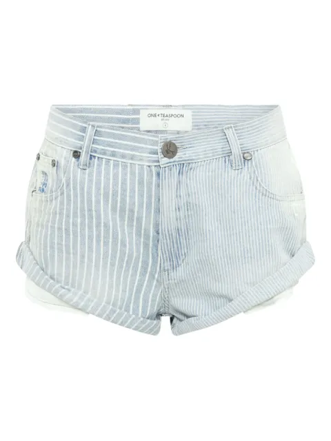One Teaspoon Bandits striped denim shorts