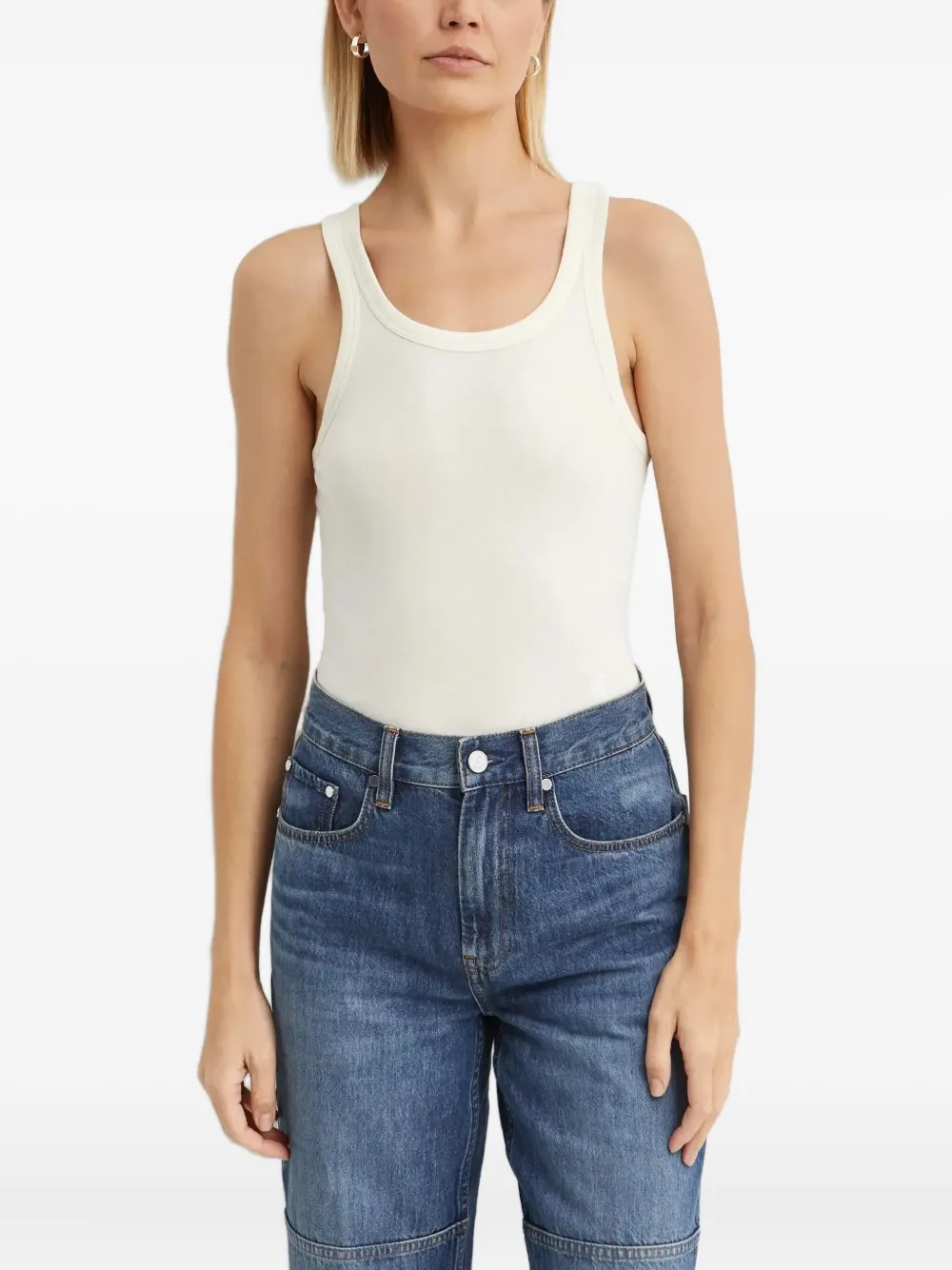 Helmut Lang logo embroidered top - Toni neutri