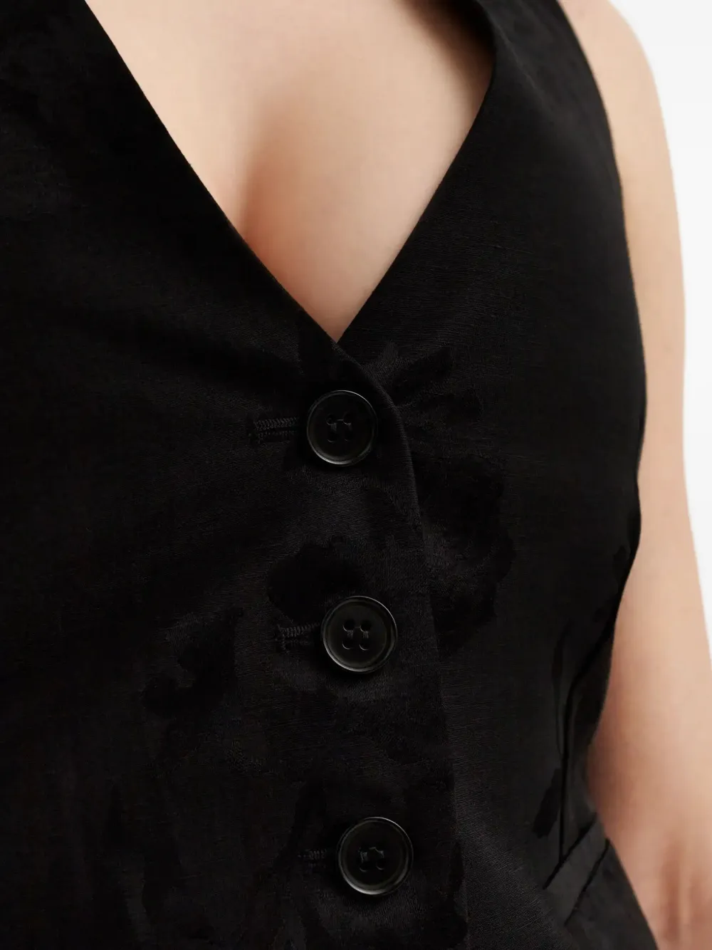 P.A.R.O.S.H. Gilet met V-hals en knopen Zwart