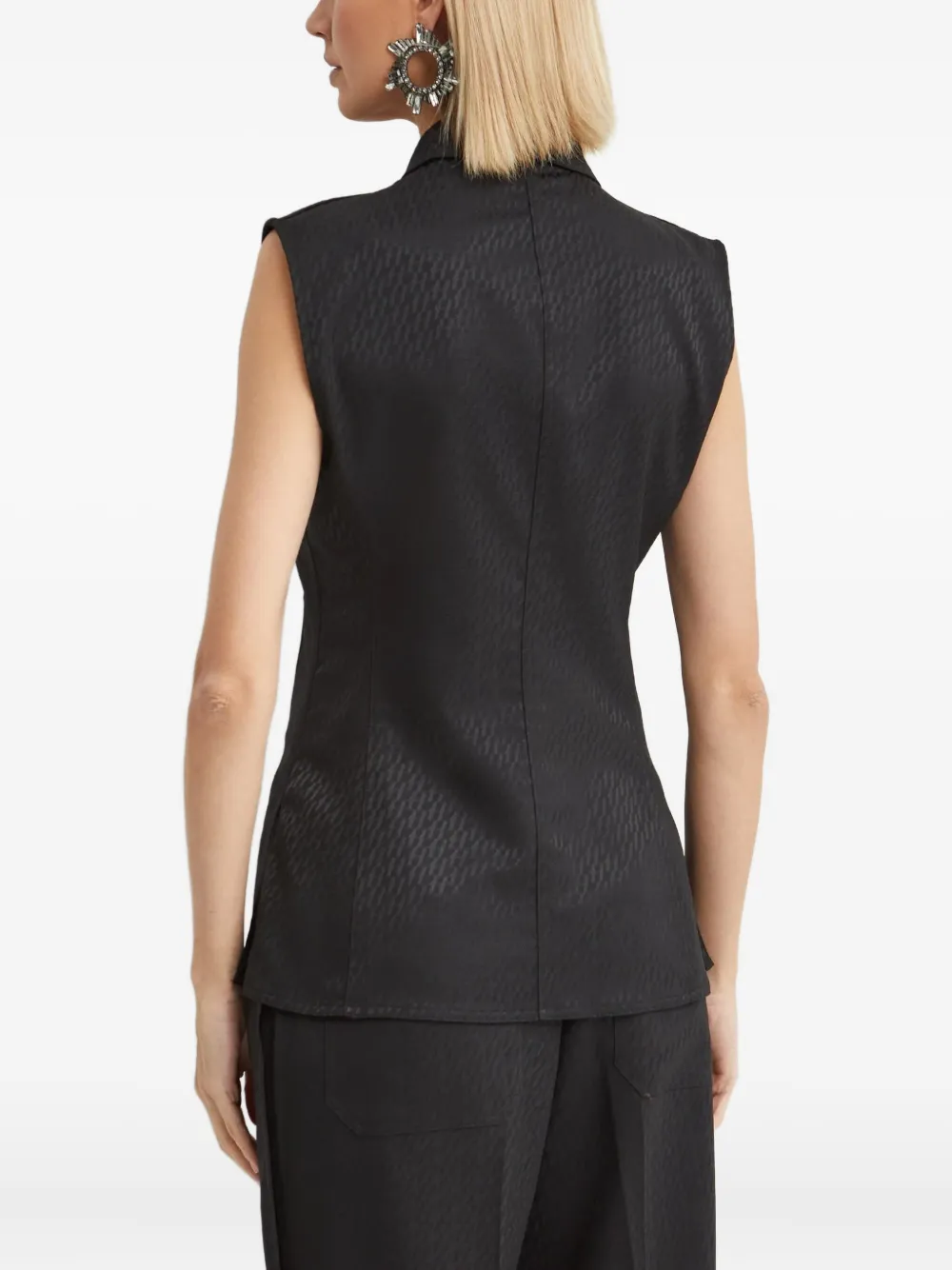 Helmut Lang Gilet met jacquard logo Zwart