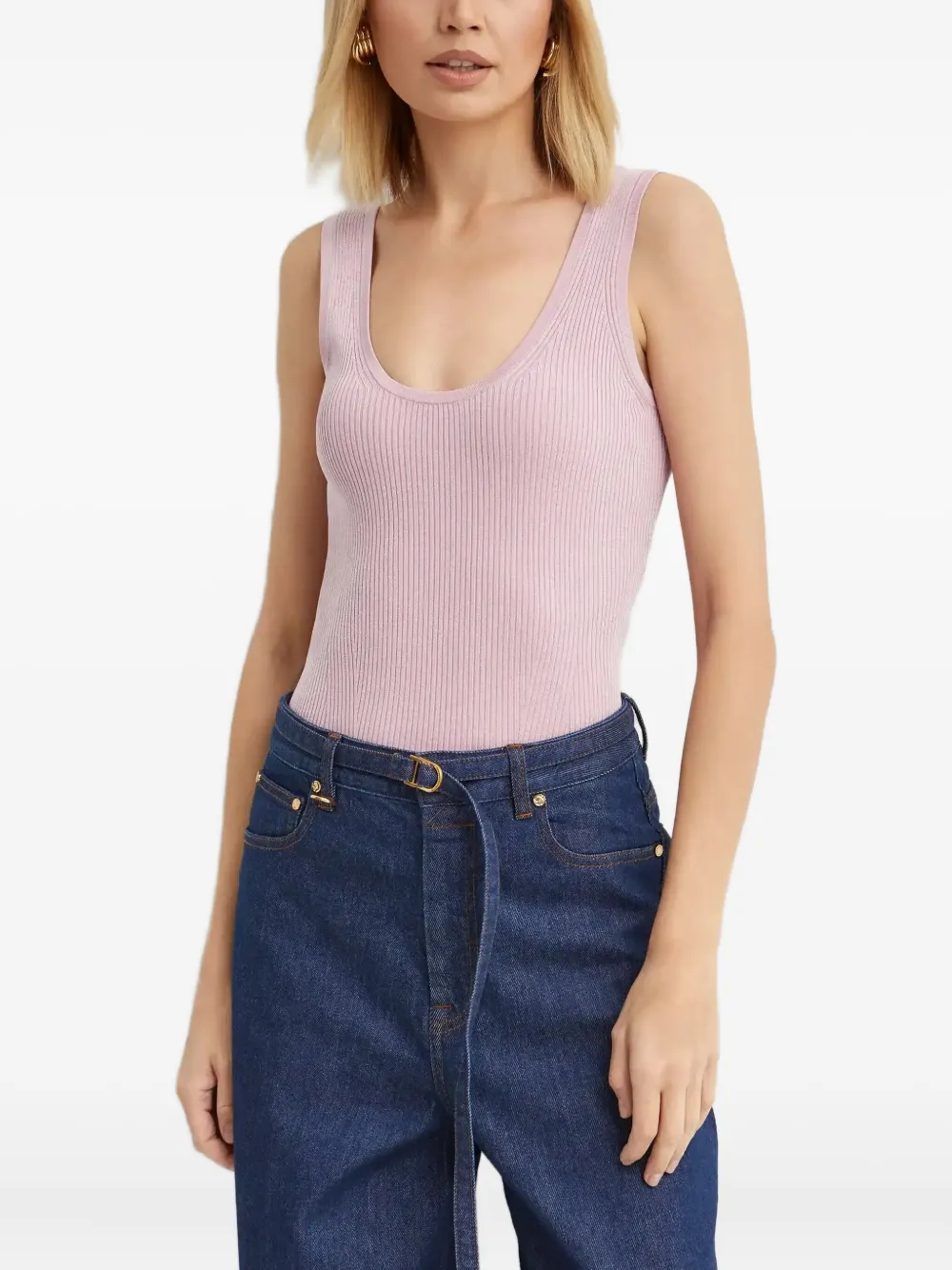 Zimmermann Ribbed-knit Top In Pink