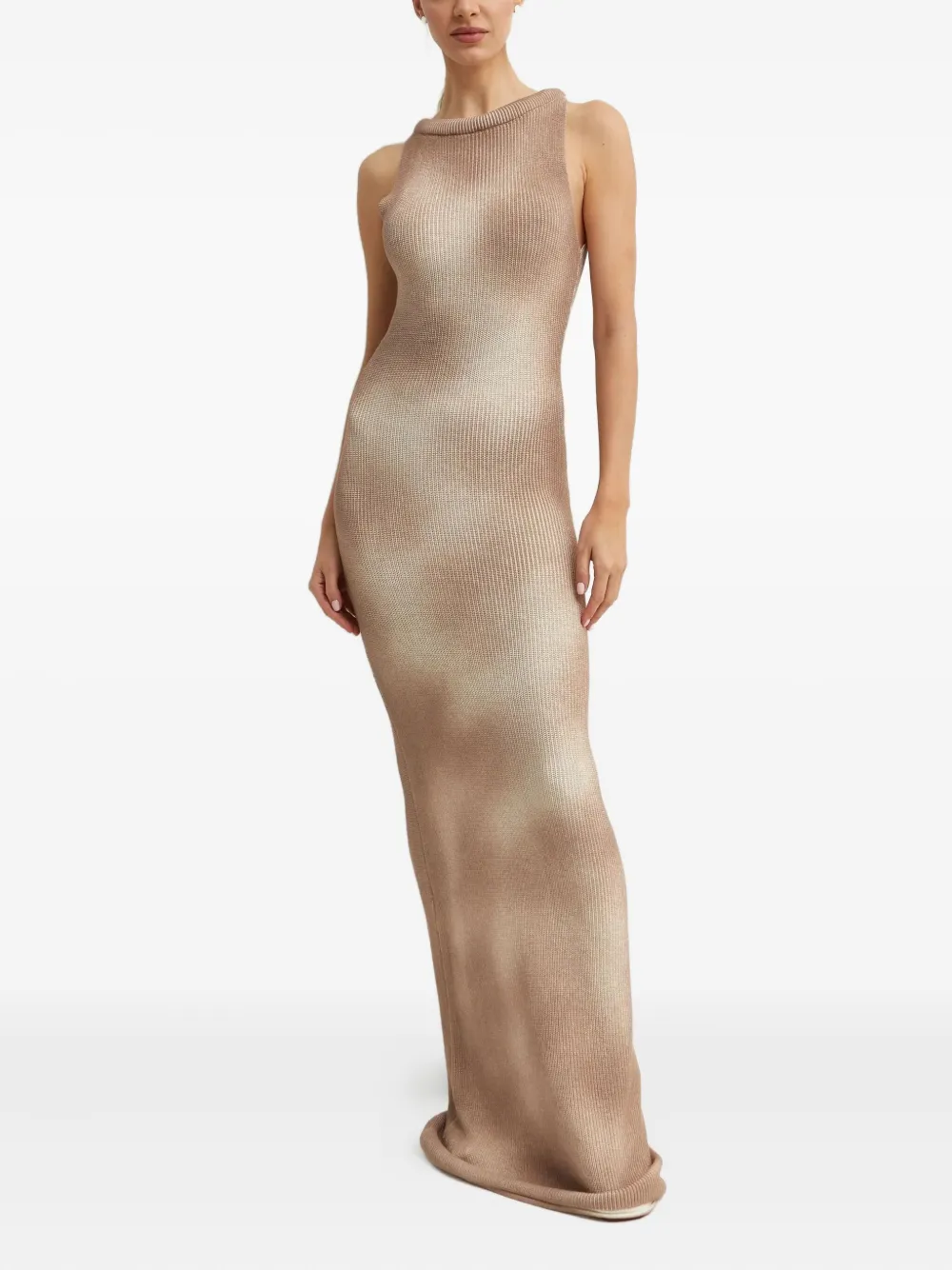 Aya Muse Celes Ombre-motif Maxi Dress In Neutral