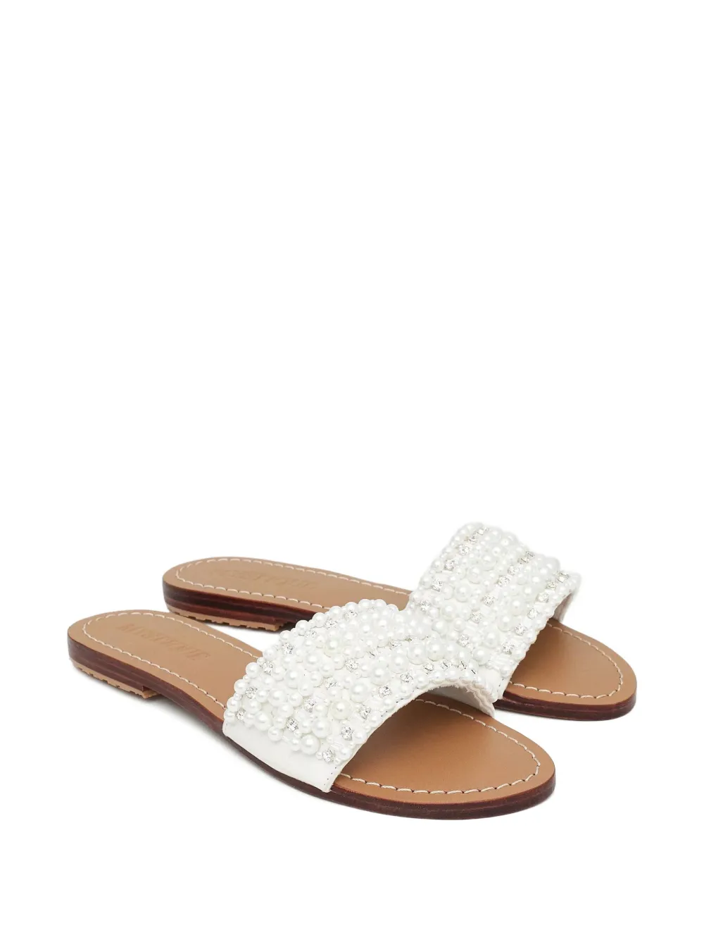  Mystique Embellished-upper Flat Sandals - White 