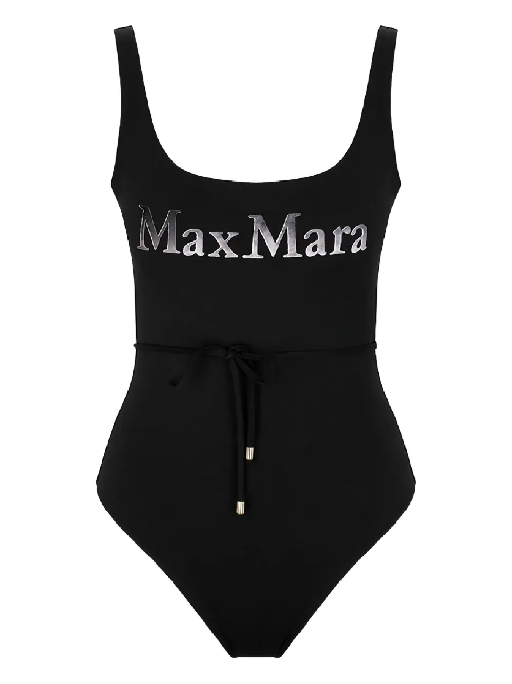 Max Mara Carisma Logo-print Swimsuit In Black
