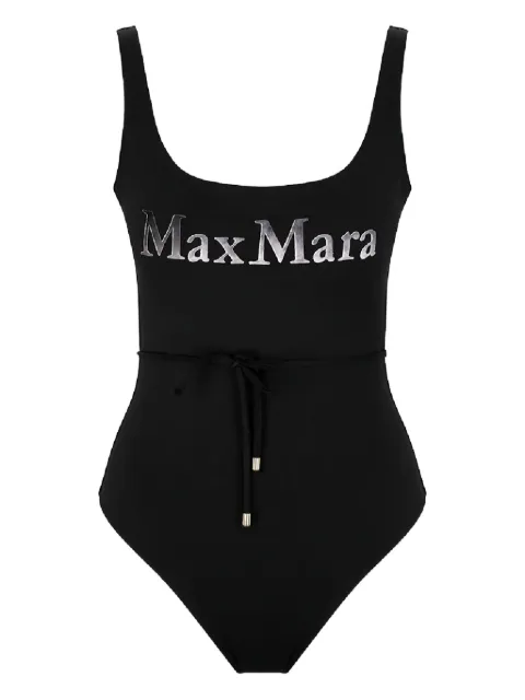 Max Mara Carisma logo-print swimsuit