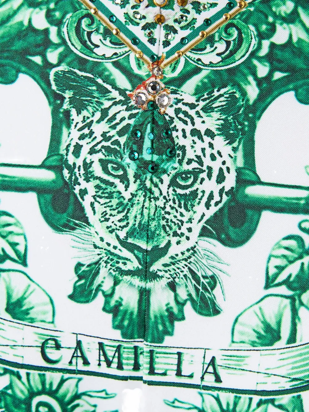 Camilla Corridor Of Calm Patterned Bikini Bottoms In Green