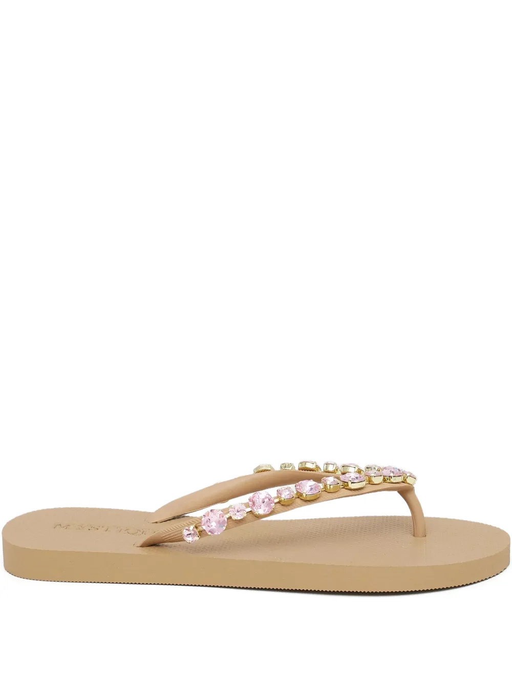 MYSTIQUE Blakely Flip-Flops mit Kristallen - Nude