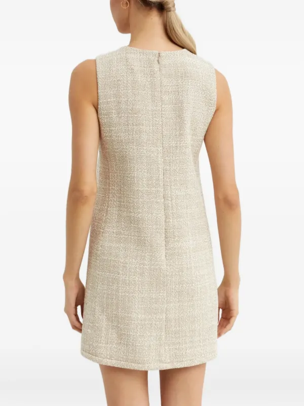 Theory ノースリーブ ツイードミニワンピース | ニュートラル