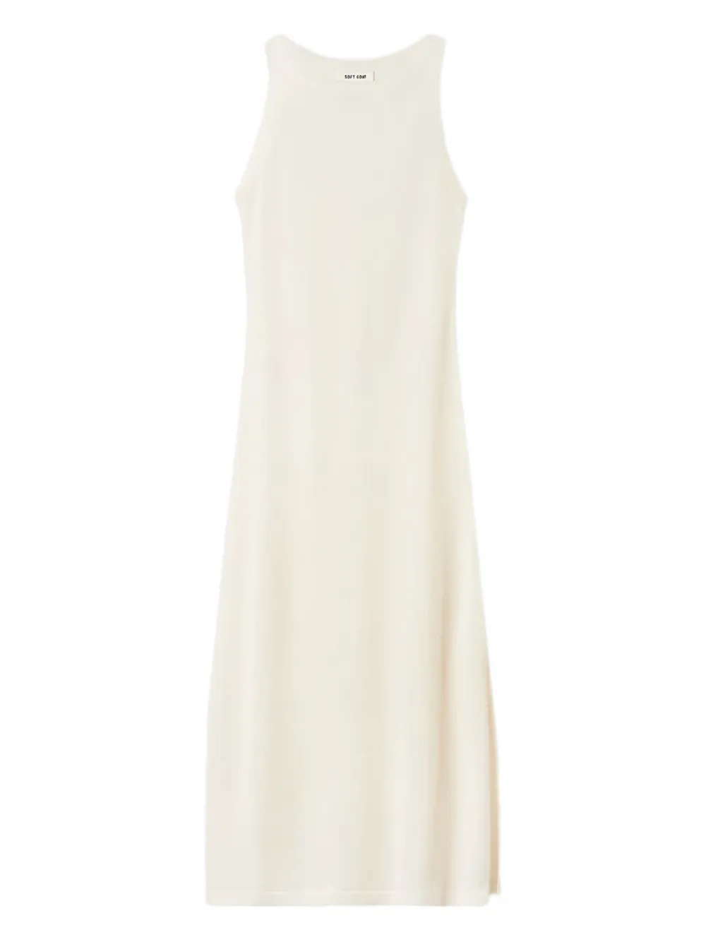 Soft Goat Round-neck Maxi Dress In White