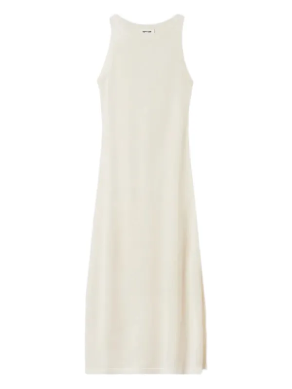 Soft Goat Round-Neck Maxi Dress - White