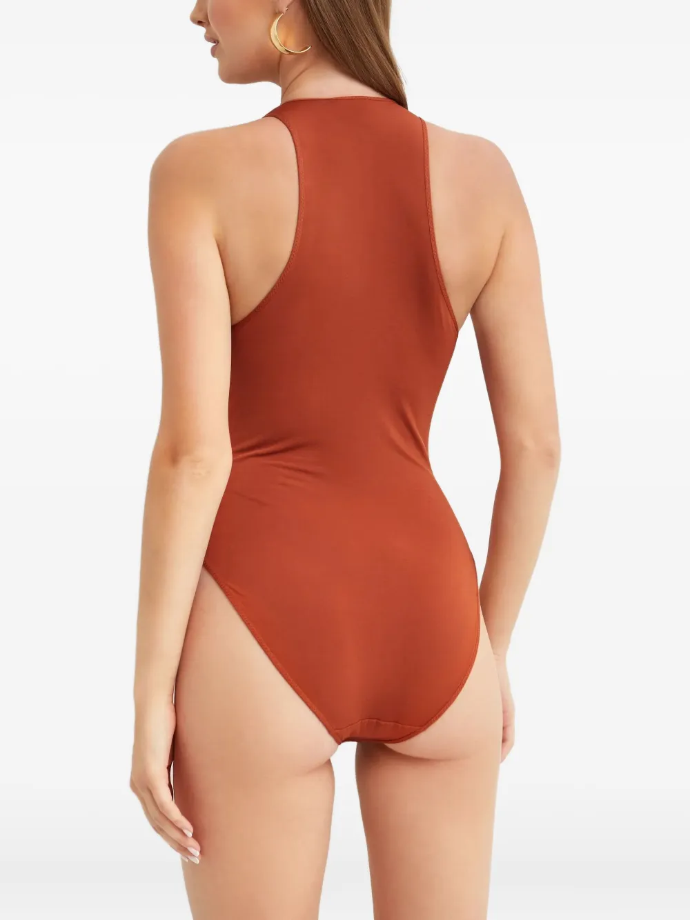 Zimmermann Deep-neck Top In Orange