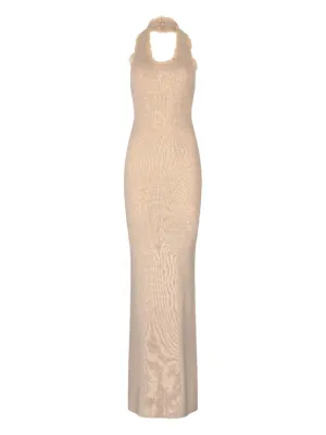 Aya Muse Knit Split Maxi Dress | Gold | FARFETCH Aya Muse Knit Split Maxi Dress | Gold | FARFETCH
