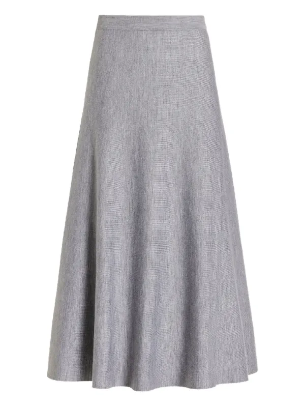 Gabriela Hearst Freddie Knitted Midi Skirt in Grey