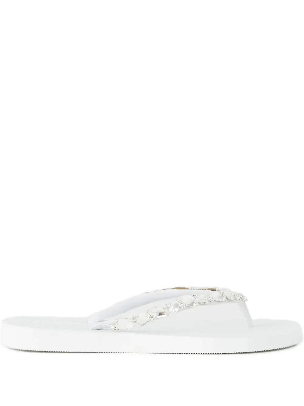 Mystique Eureka Crystal-embellished Flip-flops In White
