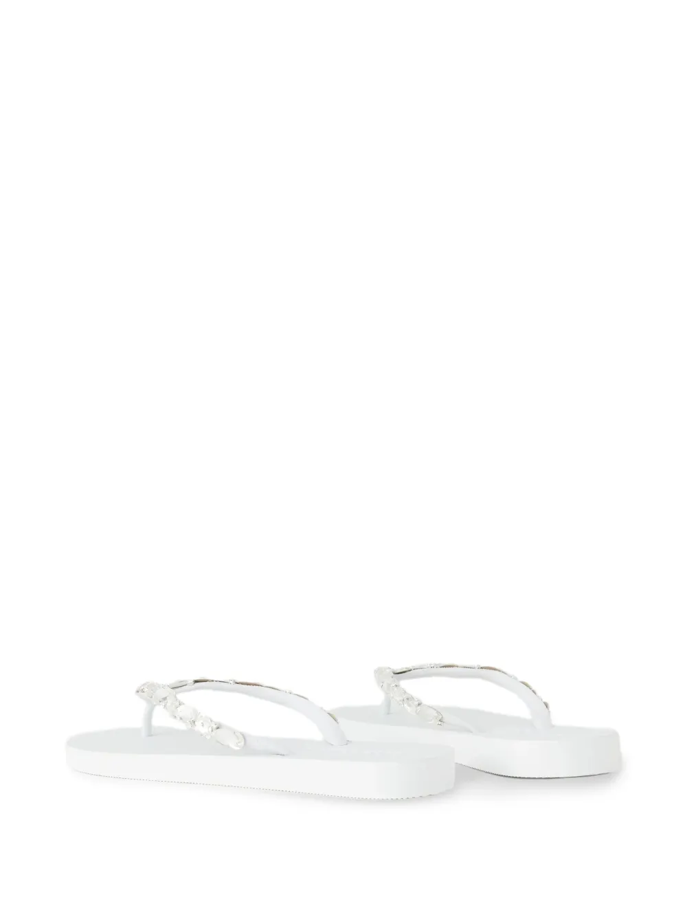 Mystique Eureka Crystal-embellished Flip-flops In White